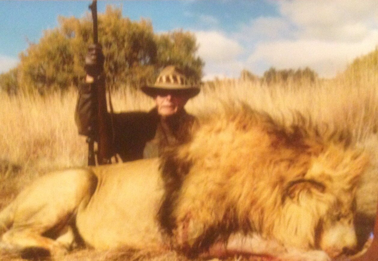 Allen Odiet with a lion