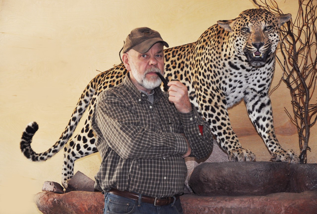 George Swiderski with a leopard mount