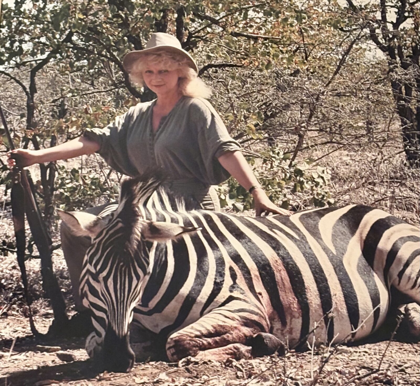 Slawa Swiderski with a zebra